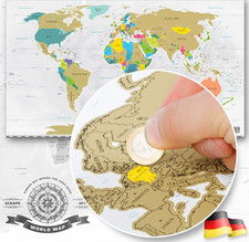 Weltkarte zum Frei-Rubbeln XXL Poster Rubbel-Weltkarte 88 x 52 cm Karte Map