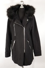 Pimkie schwarzer Mantel Kapuze Gr.M Wolle Polyester Viskose Polyamid Top Zustand