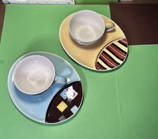 Cha Cult Ceramic Handbemalt, Tee oder Kaffeetassen Set Teller Sehr schön