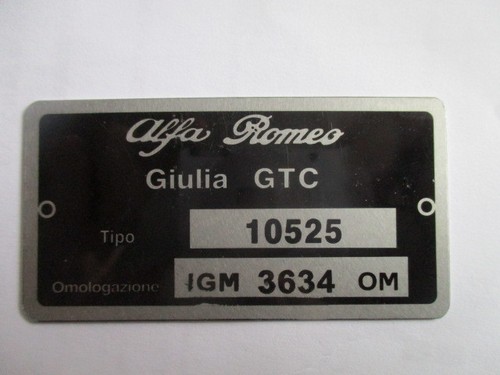 Typenschild alfa romeo schild - alfa,