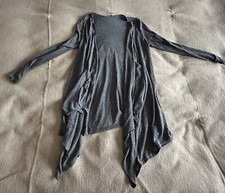 Grauer Asymmetrischer Cardigan 
