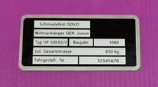 Typenschild Edelstahl QEK