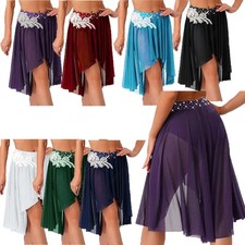 Damen Tanzkleidung Swing Kostüm Waltz Rock Mesh Tanz Applikation Stickerei Hem