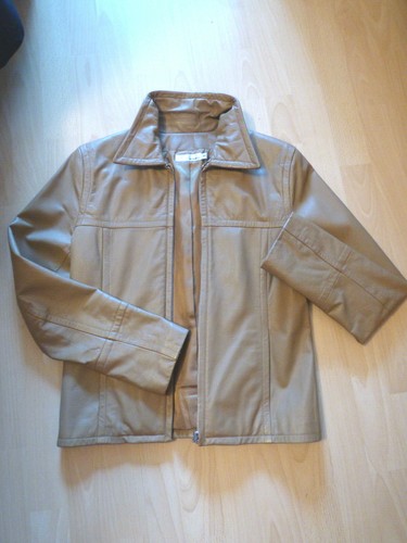 Tolle leder jacke in - in, beige