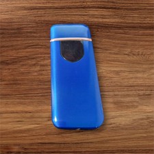 Aufladbares Metall USB Feuerzeug Glühspirale in Blau mit Gravur* Geschenk*