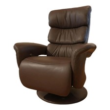 himolla Fernsehsessel Easyswing Bezug Leder 24 Longlife Schlamm Braun Fuß 