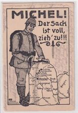 08420 Militär Humor Feldpost Ak Michel! Der Sack ist voll zieh zu! 1917