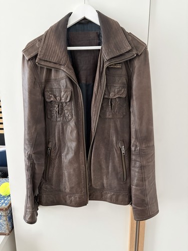 Superdry ryan lederjacke - lederjacke, braun