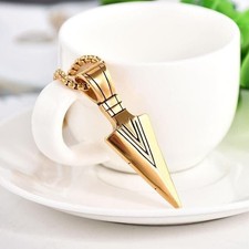 Halskette Speerspitze Anhänger FarbeGold Spartaner Wikinger Herren Männer Mode