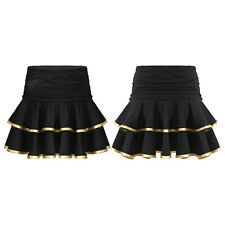 Kinder Mädchen Latein Rock Kurz Röcke High Waist Wickelrock Tango Rumba Minirock