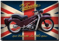 Velocette Le MK2 1957 Motorrad enamelled Metall Schild. Kultig 1957 Klassisch