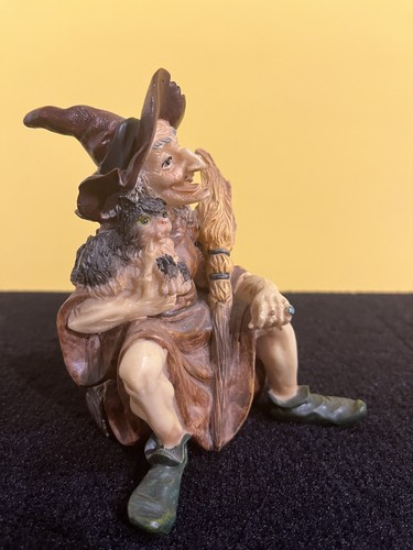Deko figur hexe mit katze - figur,