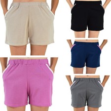 Pyjamahose für Damen bequeme Pyjamashorts mit Taschen 100% Baumwolle S-XL