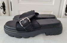 H&M Damen Plateau Pantoletten 38 schwarz Neu ohne Karton