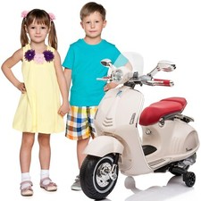 Kinder Elektro Roller Vespa Scooter Elektroroller Kinderroller ab 3 Jahren weiß