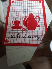  Geschirrtuch 2 Stk. 50x67cm Baumwolle, Edelfrottee, Küchenmotiv Rot/weiß NEU