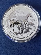 1 Oz Lunar II Pferd 2014 Silbermünze Perth Mint 999,9 Ag BU Unz