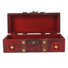  Holztruhe mit Klappdeckel und Verschluss – Vintage Aufbewahrungsbox für