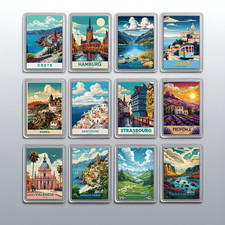 Acryl Reise Stadt Urlaub