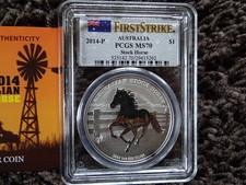 Australien 2014 Stock Horse 1oz Silber Stempelglanz - PCGS MS 70 Zertifizierung