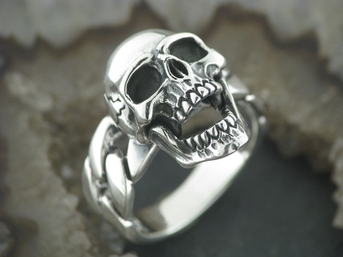 Silberring totenkopfring - silberring,