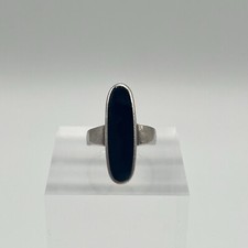 925 Silber Ring schwarzer Onyx Art Deco Stil Gr 13 EU 53 vintage antik Schmuck