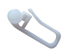 rewagi®  Gardinenröllchen mit langem Haken – Ø 8 mm – Weiß – 25–1000 Stück – DE