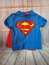 Superman 122 128 Tshirt Shirt Mit Cape Zum Kletten Verkleidung Kostüm 