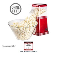 XL-Heißluft-Popcorn-Maschine für bis zu 100 g Mais, 1.200 Watt