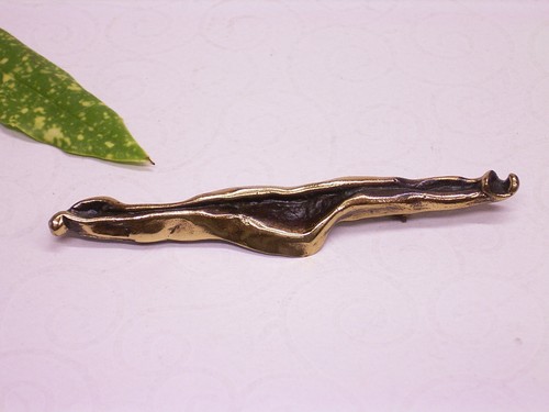 Brutalist brosche bronze - brutalist,