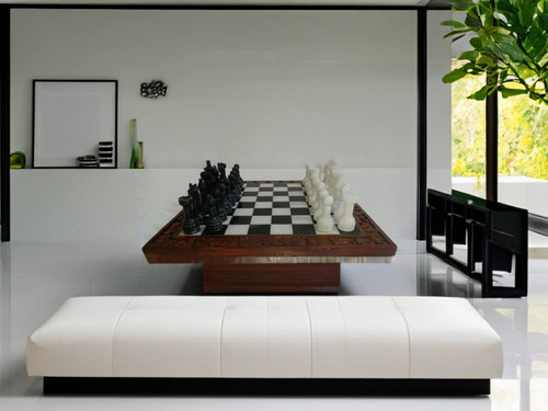 Elegantes schachset holzrand - schachset:,