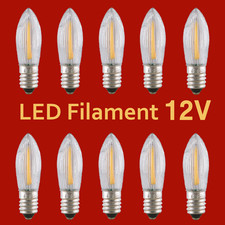 LED Filament Topkerze Topkerzen Spitzkerze Riffelkerze 12V 0, 2W Mengenauswahl
