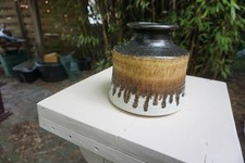 Vase  1970er braun beige Steuler H 15 B 15/8  cm