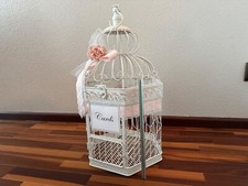 Hochzeit Karten Geschenk Vogelkäfig Deko Weiß Vintage - wie Neu