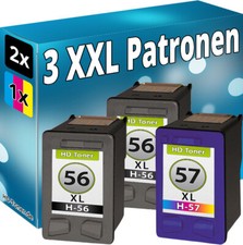 3 TINTE PATRONEN für HP 56 57