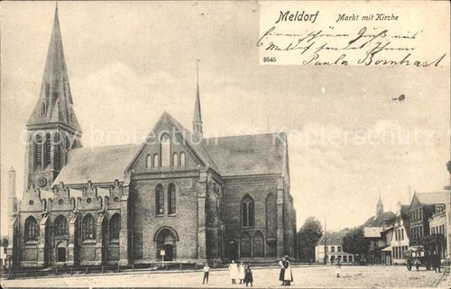 Meldorf markt mit kirche - meldorf,