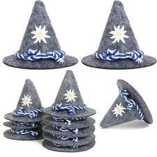 12 Stück Mini Oktoberfest Hut Bayrische Deko Filzhut als Tischdeko Kleiner Trach