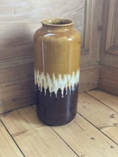 Vintage West German Bay Keramik schwarz braun große 16" Bodenvase 70-40