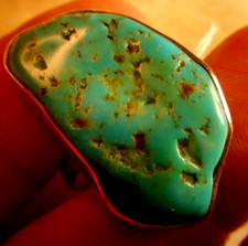 Neu Sterling Silber Türkis Brocken Ring Größe 5