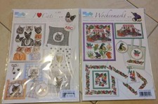 2x Lindners Stickanleitung Kreuzstich Vorlagen Katzen Cats Gemüse Wochenmarkt