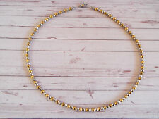 Damen Kette Halskette Perlen Kugelkette Bicolor Edelstahl