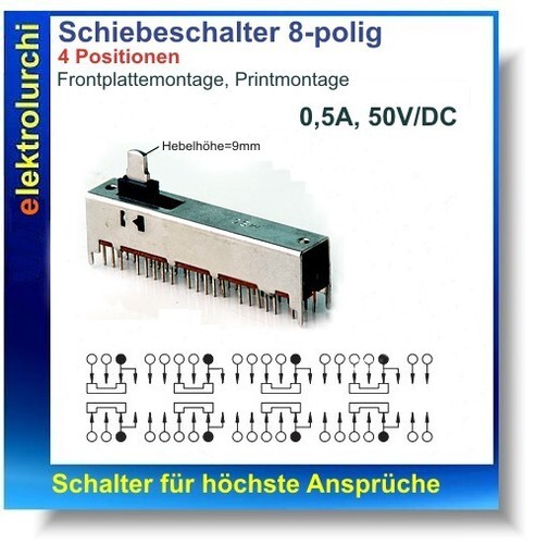 Schiebeschalter polig 4 - schiebeschalter,