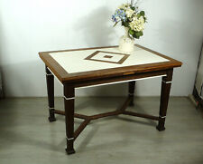 Antiker Esstisch Eiche Vollholz + Creme-Weiß ausziehbar um 1900 Gründerzeit