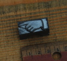Zeigende Hand Druckstock Klischee Bleisatz Buchdruck Letterpress Druckerei ~   