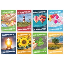 Konfirmation 100 Glückwunschkarten mit Umschlag € 1,25, sortiert
