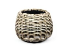 mgc24 Drypot Rattan Übertopf, wasserfester Rattan-Korb, rund, Ø45x34cm