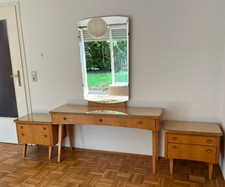 50er Jahre Frisierkommode mit Spiegel, Schweizer Birne