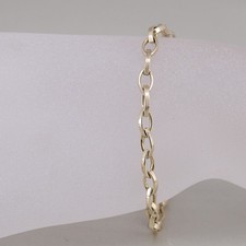 Armband in 585/14k Gelbgold mattiert und poliert, Länge: ca. 19 cm