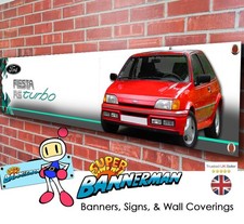 Ford Fiesta Mk3 RS Turbo (rot) Banner für Garage, Werkstatt, Showroom