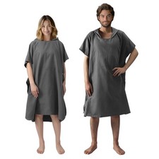Mikrofaser Bademantel Poncho für Damen und Herren Leichter dünner Badeponcho